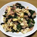 梅。料理修行中's cooksnap of when they made ベーコン薄揚げほうれん草のバター醤油♪.