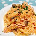 はるシェフ's cooksnap of when they made 冷凍トマトと冷凍しめじの豆乳パスタ.