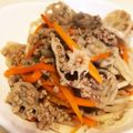 はつポン's cooksnap of when they made れんこんとそぼろのきんぴら 優しい味.