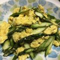 うーや♪'s cooksnap of when they made ふんわりスクランブルエッグのアスパラ炒め.