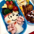クックBB4O9O☆'s cooksnap of when they made スヌーピー キャラ弁 応援.