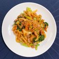 kakoins's cooksnap of when they made キムチと豚挽肉の焼きうどん.