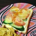 もかもかと's cooksnap of when they made トマトきゅうりチーズトースト.
