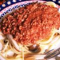 プシュパ's cooksnap of when they made |・）ノ　クリームパスタミートソース乗せ.