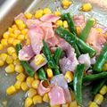涼介mama's cooksnap of when they made お弁当 いんげん コーン ベーコン.
