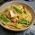 卯月のうさぎ２０１４'s cooksnap of when they made 絹さや・舞茸・ツナの和風パスタ.