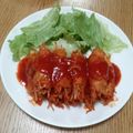 ポニーリボン's cooksnap of when they made 母の味♡もやしの豚肉ロールケチャップ煮.