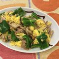 ぱぱみけ☆〜's cooksnap of when they made 豚こま肉、ピーマン、椎茸、卵の山椒のせ丼.