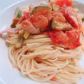 クックパッドごはん部's cooksnap of when they made ズッキーニとトマトとベーコンのパスタ.