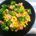 おのん。's cooksnap of when they made ピーマンとベーコンとコーンのバタぽん炒め.