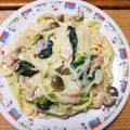 ピクミン☆K's cooksnap of when they made 我が家のほうれん草のクリームパスタ.