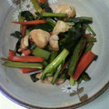 nyaotaro56's cooksnap of when they made 鶏皮＆小松菜のにんにく炒め☆.