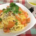 花屋の娘's cooksnap of when they made しらす＆大葉＆トマトの冷製パスタ♪.