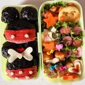クックG64J7Z☆'s cooksnap of when they made ♡ミッキーミニーおにぎり♡キャラ弁.