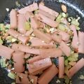 オデッタ's cooksnap of when they made ソーセージとセロリ葉っぱのエスニック金平.