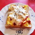♡sayulily♡'s cooksnap of when they made 朝のトーストうまアレンジ☆ゆで卵ベーコン.