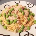 えり◉'s cooksnap of when they made 鶏ひき肉と枝豆のクリームパスタ.