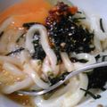 ｓａｒａｓａ's cooksnap of when they made 納豆釜玉桃ラーうどん.
