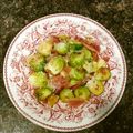 ざりがにサラダ's cooksnap of when they made 芽キャベツとベーコンの炒め チーズのせ.