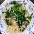 せつせつせつ's cooksnap of when they made ベーコンとほうれん草のオイルソースパスタ.