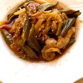 サンショウウオ家's cooksnap of when they made ＊食欲増進！茗荷とオクラの豚肉黒酢炒め＊.