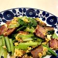 asuuumomo's cooksnap of when they made 糖質制限☆小松菜ベーコン卵炒め.