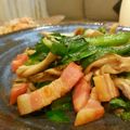 のりてぃｓｘ's cooksnap of when they made 舞茸とベーコンとニラのにんにく醤油炒め.