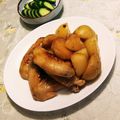 晴～♪'s cooksnap of when they made 鳥手羽先とじゃがいものこっくり煮込み.
