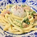 ロイヤル７'s cooksnap of when they made ヨーグルトカルボうどん.