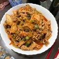 bellchia's cooksnap of when they made 豚もも肉切り落としのねぎキムチ炒め.