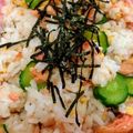 anjelica7's cooksnap of when they made 塩鮭ときゅうりと炒り卵のサッパリ混ぜご飯.