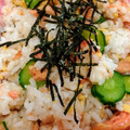 anjelica7's cooksnap of when they made 塩鮭ときゅうりと炒り卵のサッパリ混ぜご飯.