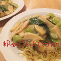 papikun's cooksnap of when they made 激ウマ♪青梗菜と筍の塩焼きそば.