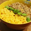 かぉP's cooksnap of when they made 絶品！筍入り鶏そぼろで２色そぼろ丼♪.
