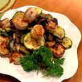 jununu's cooksnap of when they made エビ茄子ズッキーニのスイートチリソース.