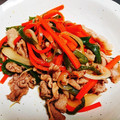 みらくく's cooksnap of when they made 簡単中華・豚肉とピーマンと玉葱の塩炒め.