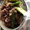 クック4W0L1T☆'s cooksnap of when they made アスパラガスと鶏ひき肉のそぼろ炒め.