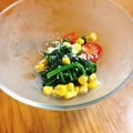 ❀akiko❀'s cooksnap of when they made 洋風副菜♪ほうれん草・トマト・コーン和え.