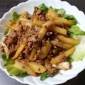 にじきらら's cooksnap of when they made じゃがいもとひき肉のｵｲｽﾀｰﾏﾖ炒め.