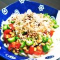 あさり1981's cooksnap of when they made トマトとオクラのピリッと冷うどん.