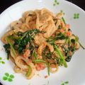 ヤスネエ's cooksnap of when they made 小松菜と明太子の焼きうどん.