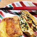 metabo3号's cooksnap of when they made 納豆小松菜卵チーズの油揚げ包み焼き.
