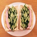 oyuking's cooksnap of when they made ハムときゅうりのサンドイッチ.