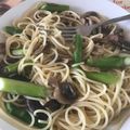Eire's cooksnap of when they made きのことアスパラのバター醤油スパ.