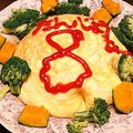daiyuumama's cooksnap of when they made 話題入り★誕生日おかず♡オムライスケーキ.