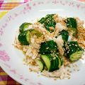 マダムカフェ♡'s cooksnap of when they made 簡単！サラダチキンときゅうりのナムル風.