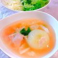 かっちゃん杉's cooksnap of when they made レンジで時短！丸ごと新玉ねぎのスープ.