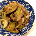 やおよろず◎'s cooksnap of when they made なす・新玉ねぎ・セロリ・ひき肉の甘辛炒め.