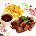 なつき☆ミ's cooksnap of when they made バルサミコソースの牛肉ステーキ！.