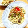 YUH♡ママ's cooksnap of when they made ｳｽﾀｰｿｰｽで簡単焼きうどん☆.